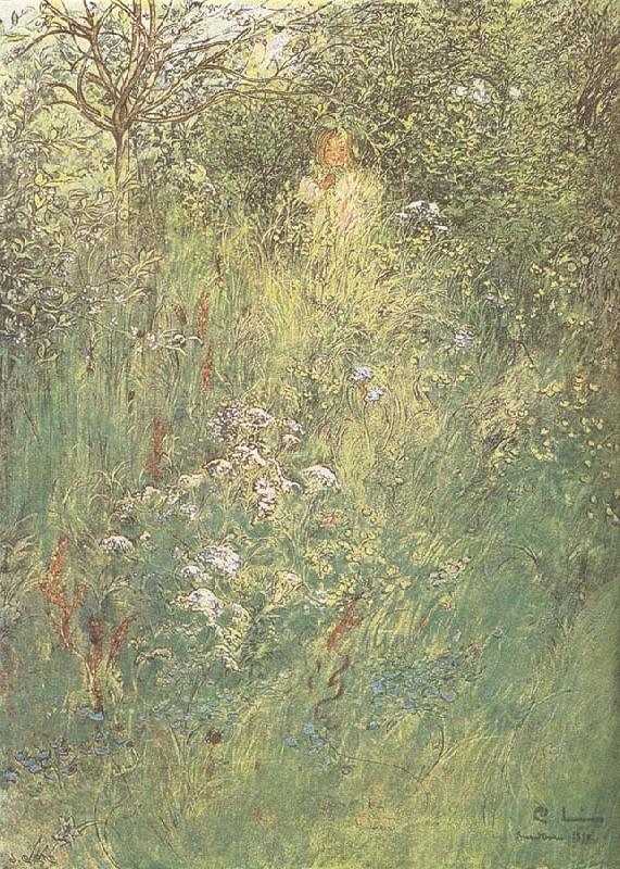 Carl Larsson in the Hawthorn Hedge China oil painting art